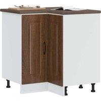 Berkfield Home Kitchen Corner Base Cabinet Kalmar Brown Oak Engineered Wood