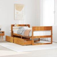 Berkfield Home Bed Frame without Mattress Wax Brown 100x200 cm Solid Wood Pine