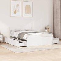 Berkfield Home Bed Frame without Mattress White 135x190 cm Double Solid Wood Pine