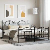 Berkfield Home Metal Bed Frame with Headboard & Footboard Black 160x200 cm