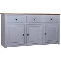 Berkfield Home Sideboard Grey 135x40x80 cm Solid Pinewood Panama Range | Size: 135 x 40 x 80 cm