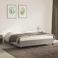 Berkfield Home Bed Frame without Mattress Light Grey Super King Velvet