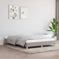 Berkfield Home Bed Frame Light Grey 135x190 cm Double Fabric