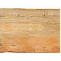 Berkfield Home Table Top 90x60x3.8 cm Live Edge Solid Wood Mango in Brown
