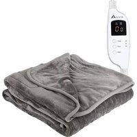 Alivio Flannel Electric Low Energy Heated Blanket in Grey