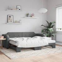 Berkfield Home Daybed with Trundle Dark Grey 90x190 cm Fabric