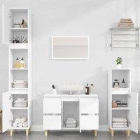 Berkfield Home 3 Piece Bathroom Furniture Set White Engineered Wood