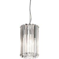 Netlighting Crystal Skye 2 Light Round Mini Ceiling Pendant Light Chrome Crystal Glass G9 in Clear