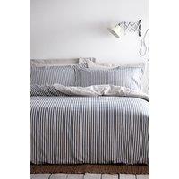Yard Hebden Striped 100% Cotton Duvet Cover Set in Navy | Size: Double