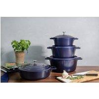 MasterClass 3pc Cast Aluminium Casserole Dish Set, Blue, 2.5L, 4L, 5L in Blue