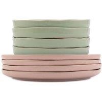 Jamie Oliver Set of 8 Big Love Plate & Bowls in Pale Pink