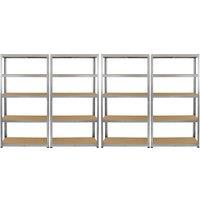 Monstershop Monster Racking 4 x Galwix Galvanised Steel Shelves, 90cm Wide in Silver