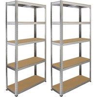 Monstershop 2 x 90cm Galwix & Galwix Workbench Shelving Unit & Mallet in Silver | Size: 2 x 90 cm