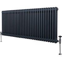Monstershop Traditional 2 Column Radiator - 600 x 1462mm - Anthracite Grey