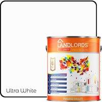 LANDLORDS PAINT Masonry Paint - 2.5L - Weatherproof Exterior Wall Paint in Ultra White