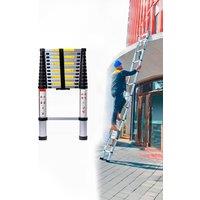 Neo Extendable Aluminium Foldable Telescopic Ladder in Black | Size: 4.6m