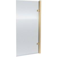 Balterley 8mm Glass Square Hinged Fluted Bath Screen 1520x830x24mm Brushed Brass in Metallics