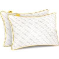 Cosi Home Luxury Memory Foam Pillow with Adjustable Filling - 2 Pack in Off-White