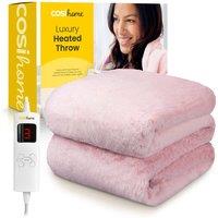 Cosi Home Faux Fur Electric Heated Throw in Pink