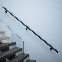Rothley Matt Black Premium Easy Install Indoor Modern Stair Handrail Kit 2.4m