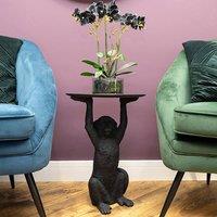 Madison & Mayfair Art Deco Monkey Side Table in Black