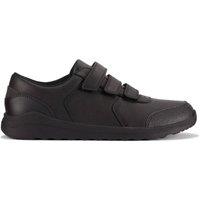 Clarks Daze Step 2 Youth Black Leather Riptape, School Shoes | Size: 6.5-Standard Fit