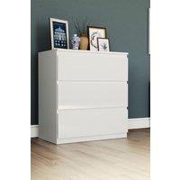Home Discount Vida Designs Glinton 'HIGH GLOSS 3 Drawer Chest of Drawers' Storage Bedroom Furniture in White
