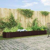 Berkfield Home Garden Raised Bed in Brown, 400x80x44 cm, Made of Galvanised Steel in Brown | Size: 400 x 80 x 44 cm