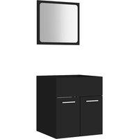 Berkfield Home 2 Piece Bathroom Furniture Set Black Engineered Wood