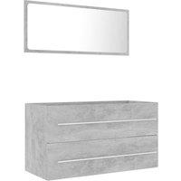 Berkfield Home 2 Piece Bathroom Furniture Set Concrete Grey Engineered Wood