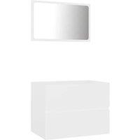 Berkfield Home 2 Piece Bathroom Furniture Set White Engineered Wood