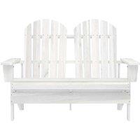 Berkfield Home 2-Seater Garden Adirondack Chair Solid Fir Wood White