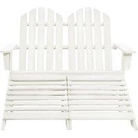 Berkfield Home 2-Seater Garden Adirondack Chair&Ottoman Fir Wood White