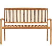 Berkfield Home 2-Seater Stacking Garden Bench 128.5 cm Solid Teak Wood in Brown