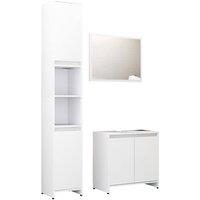 Berkfield Home 3 Piece Bathroom Furniture Set White Engineered Wood