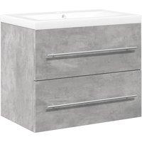 Berkfield Home 2 Piece Bathroom Furniture Set Concrete Grey Engineered Wood