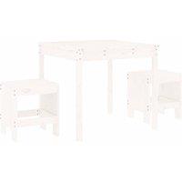 Berkfield Home 3 Piece Garden Bistro Set White Solid Wood Pine
