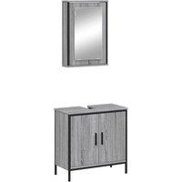 Berkfield Home 2 Piece Bathroom Furniture Set Grey Sonoma Engineered Wood