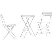 Berkfield Home 3-Piece Folding Bistro Set - White Steel