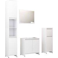 Berkfield Home 4 Piece Bathroom Furniture Set White Engineered Wood
