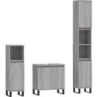 Berkfield Home 3 Piece Bathroom Cabinet Set Grey Sonoma Engineered Wood