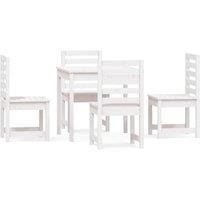 Berkfield Home 5 Piece Garden Dining Set White Solid Wood Pine