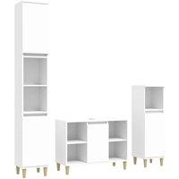 Berkfield Home 3 Piece Bathroom Furniture Set White Engineered Wood
