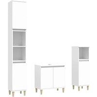 Berkfield Home 3 Piece Bathroom Furniture Set White Engineered Wood