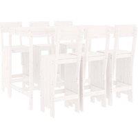 Berkfield Home 7 Piece Garden Bar Set White Solid Wood Pine