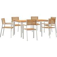 Berkfield Home 7 Piece Garden Dining Set Solid Wood Teak in Brown