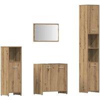Berkfield Home 4 Piece Bathroom Furniture Set Artisan Oak Engineered Wood in Brown