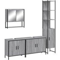 Berkfield Home 4 Piece Bathroom Furniture Set Grey Sonoma Engineered Wood