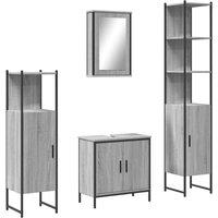 Berkfield Home 4 Piece Bathroom Furniture Set Grey Sonoma Engineered Wood