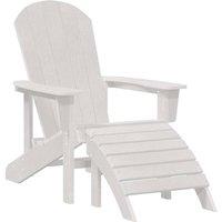 Berkfield Home Adirondack Chair with Footrest White HDPE